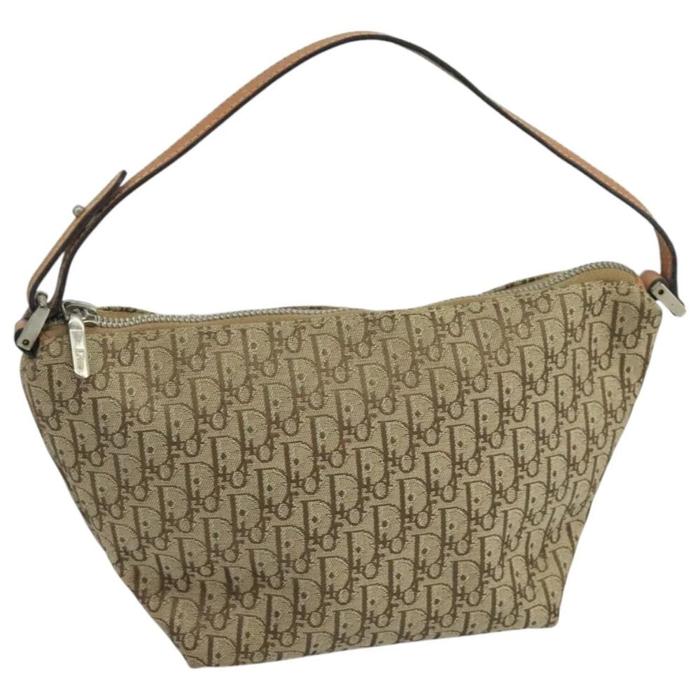 Christian Dior Women’s Pochette Trotter Beige Canvas Monogram Shoulder Bag